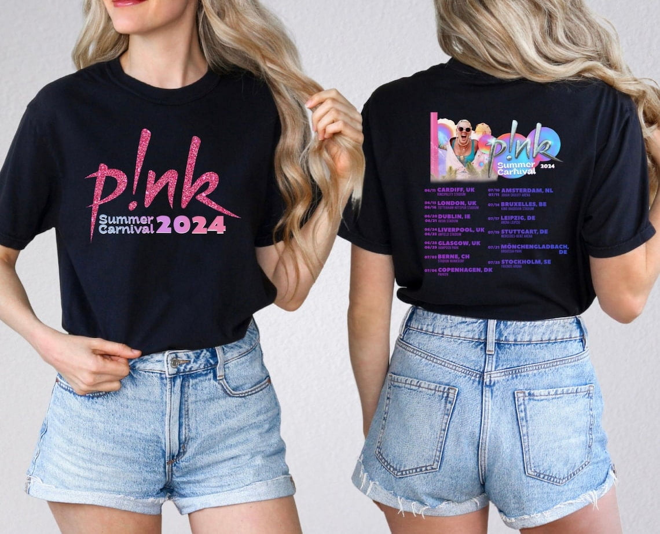 P!nk Pink Singer 2024 Tour Summer Carnival BLACK Shirt, Trustfall Album