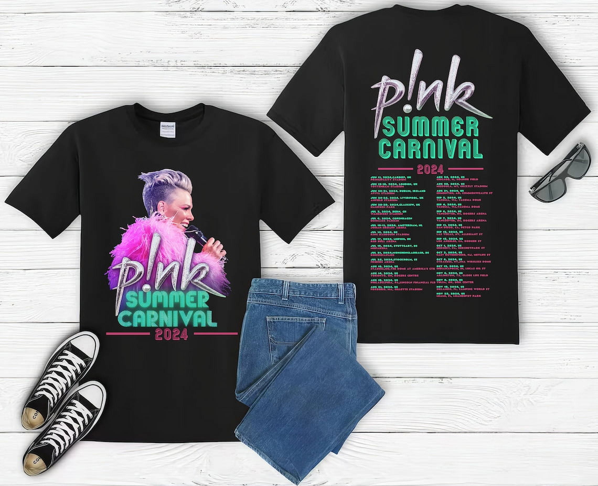P!nk Pink Singer Summer Carnival 2024 Festival WORLD Tour T shirt Funny