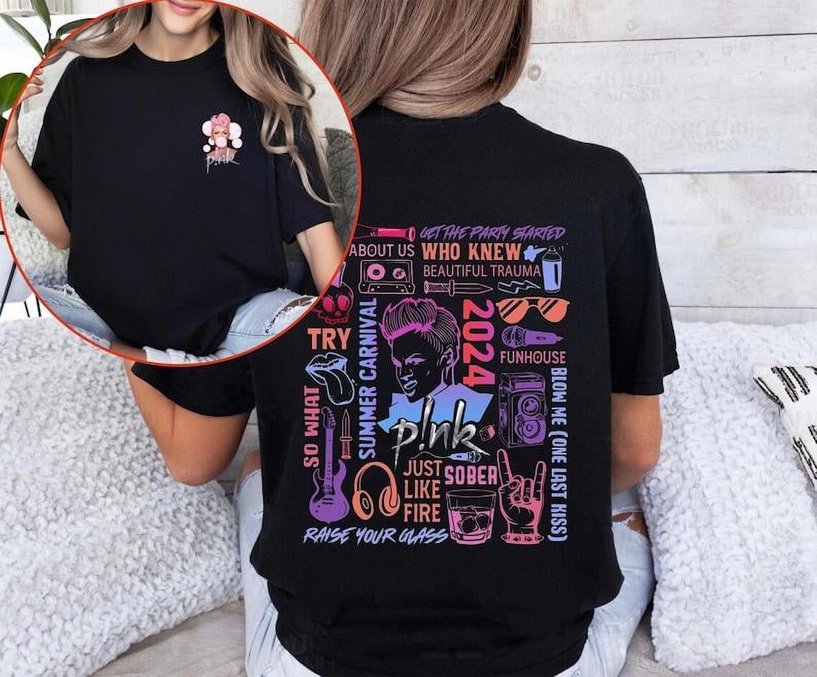 P!nk Pink Singer Summer Carnival 2024 Tour 2 Sided, 2024 Pink Concert