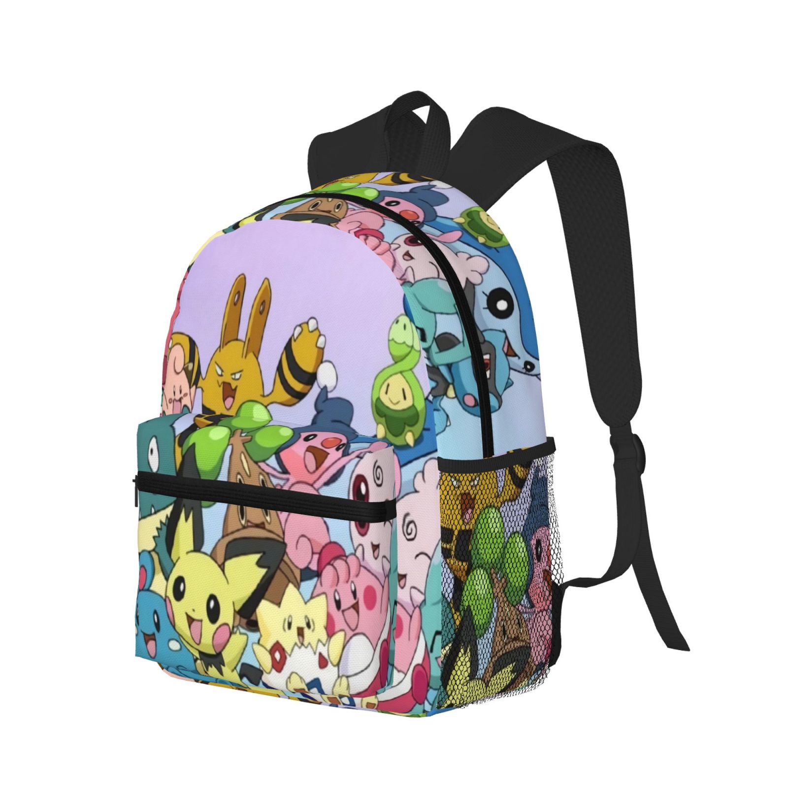 P-ok-eM-on Backpack 15.7in Casual School Backpack Adjustable Straps ...