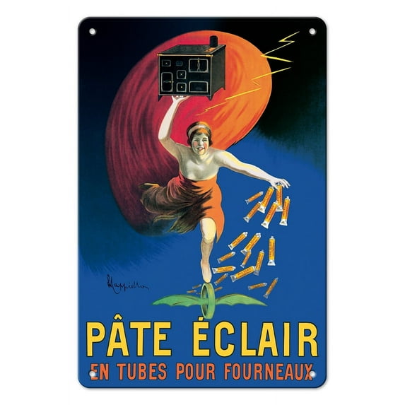 Pâte Éclair Metal Polish - In Tubes for Stoves (En Tubes Pour Fourneaux) - Vintage Advertising Poster by Leonetto Cappiello c.1912 - 8 x 12 inch Vintage Metal Tin Sign