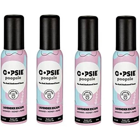 P toilet spray, discreet portable original Pre-poo spray to use go. Lavender Scape 4 Pack Toilet Odor Gift Set