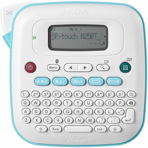 P-touch P-touch PT-N25BT, Thermal Transfer, 0.47 in/s Mono, 3 Font Size, 7 Text Style, Label, 0.47", Battery, 6 Batteries Supported, AAA, White, Teal (PTN25BT) | 2-Pack (2 Total)