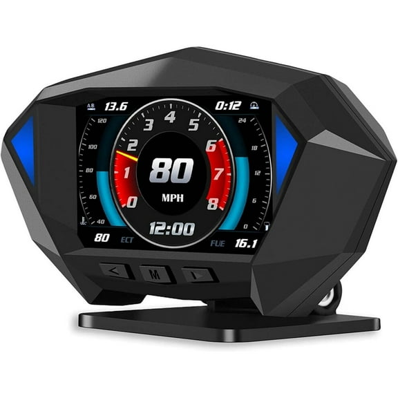 P1 Digital OBD2 Speedometer HUD Head Up Display With Speed MPH Tachometer Improvement Warning Function Display For Most Vehicles After 2008