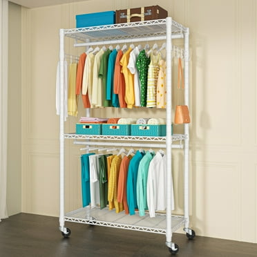 445LBS Rolling Clothes Rack with Cover, 81