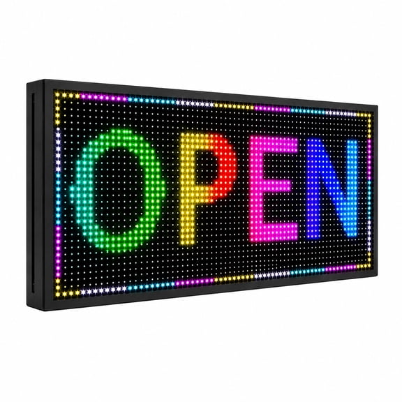P10 Programmable Scrolling Led Sign Outdoor Signs for Businesse Custom Message Board Digita Display Advertising Screen Bar Word Light Wifi Control High Brightness Neon Sign 26"X14"
