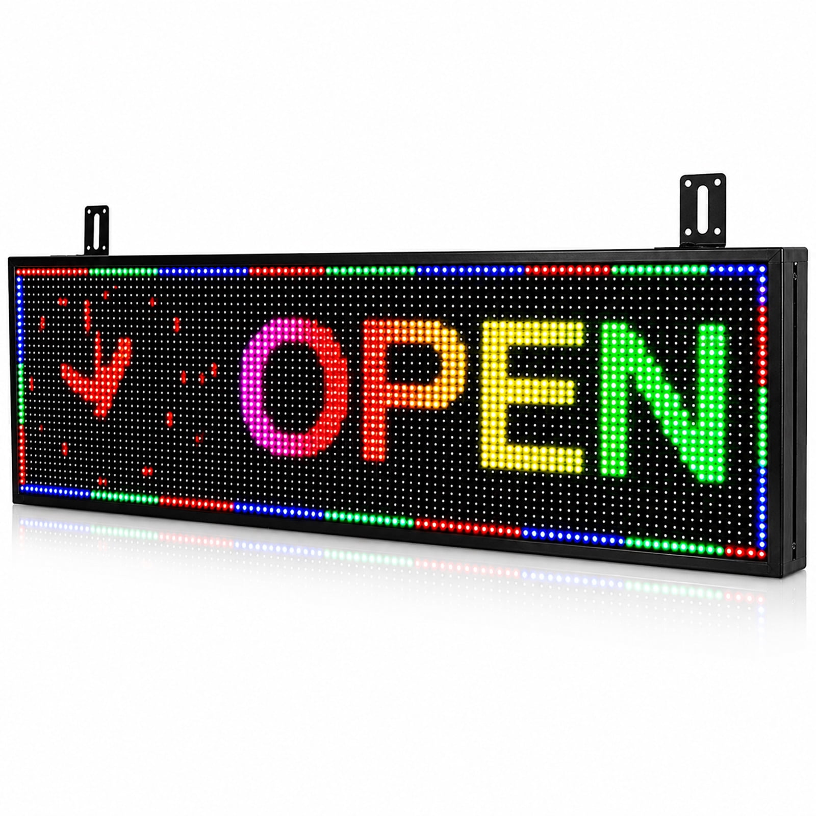 KHUSINA Programmable LED Sign,P10-39x14 inches,Full Color Digital ...