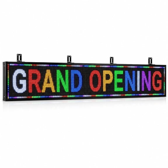 P10 Scrolling Programmable Led Sign for Business Custom Banner Advertising Outdoor Open Digital Led Display Screen Message Board Wifi Control High Brightness Neon Sign 77"X14"