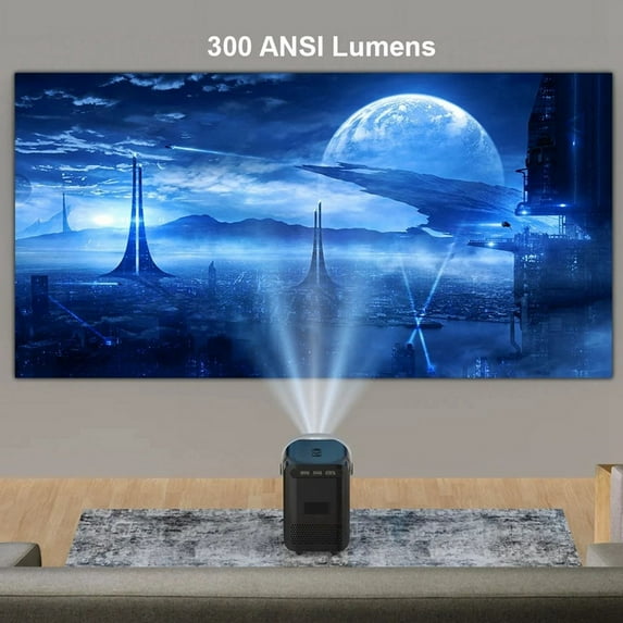 P10 Smart 4K WiFi Portable 1080P Home Theater Video LED Bluetooth Mini Projector Android 10 Projector US PLUG(Black)