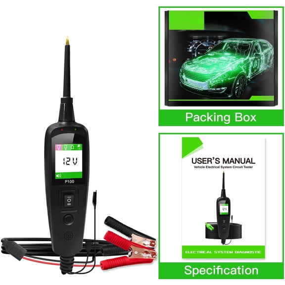 P100 12-24V Car Electrical Circuit Tester Power Probe AVO Meter 2M Cable