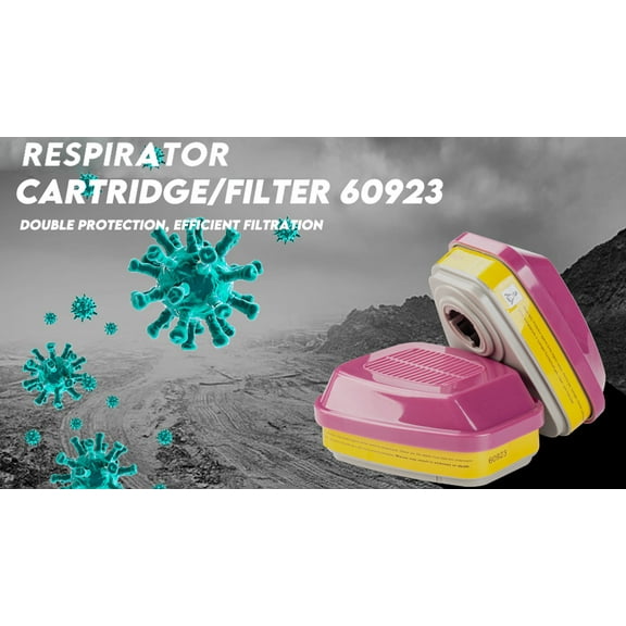 P100 Respirator Cartridge, 60923 Particulate Filter, for Half and Full Face Pieces 6000, 7000 and FF-400 Series, Effective Filtering Organic Vapors, Acid Gases and Particulates, 3 Pair