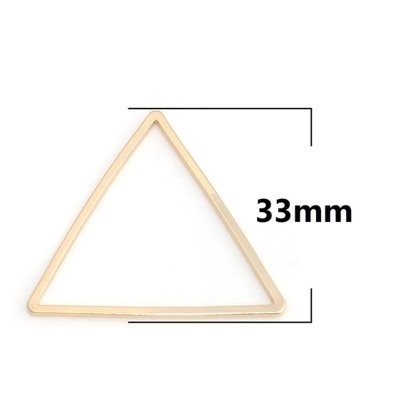 P1013 - 10 pcs Gold Plated Triangle Metal Dangle Charms Pendants - 33mm x 29mm - 1.3" - Great for Making Fringe Earrings, Necklaces, Dangles!