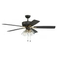 thumbnail image 1 of Craftmade  52" Pro Plus 104 Ceiling Fan - 52 Flat Black/Satin Brass w/ White/Washed Oak Blades, 1 of 14