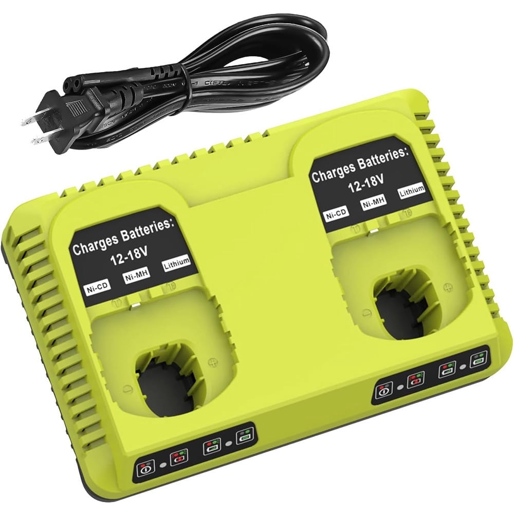 P117 Dual Chemistry 18V Li-ion & Ni-cad Ni-Mh 12V-18V Charger for Ryobi One+ Plus Battery P100 P101 P102 P103 P105 P107 P108 1400670