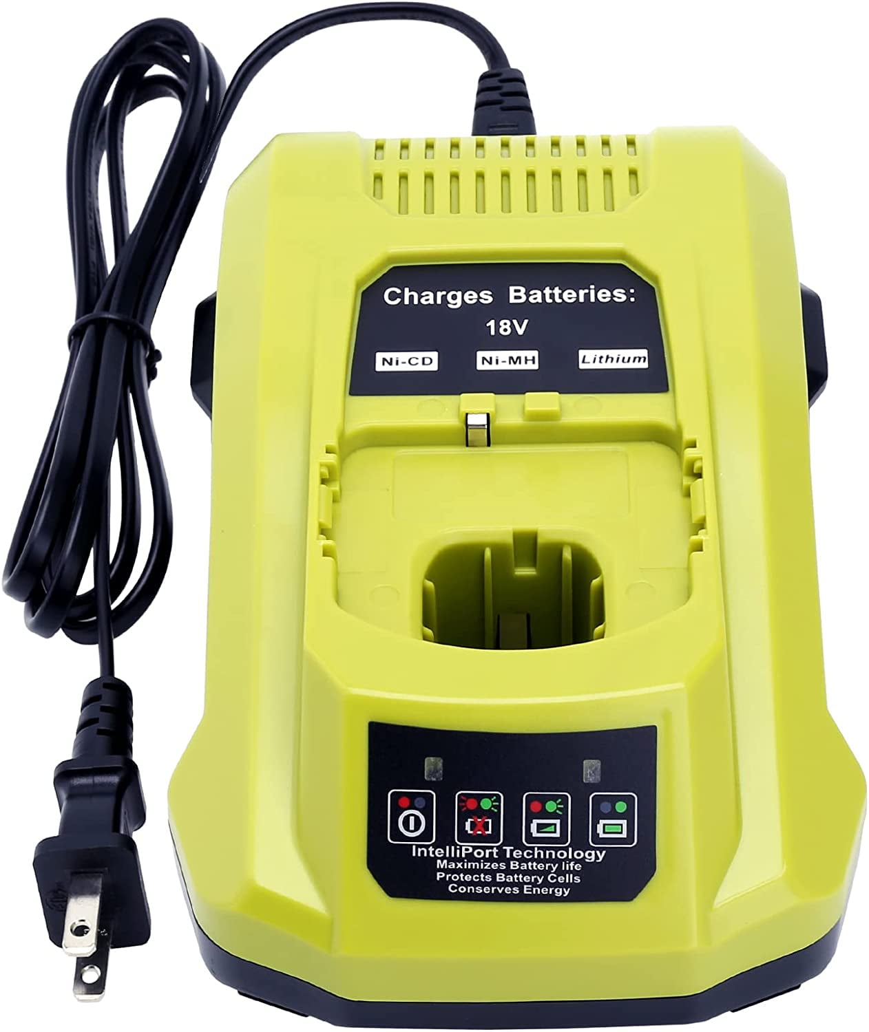 P117 Dual Chemistry Fast Charger Compatible with Ryobi 12V-18V Lithium NiCad NiMh Battery 18-Volt P102 P108 P189 P197 P103 P105 P107 P190 P191 PBP002 PBP005