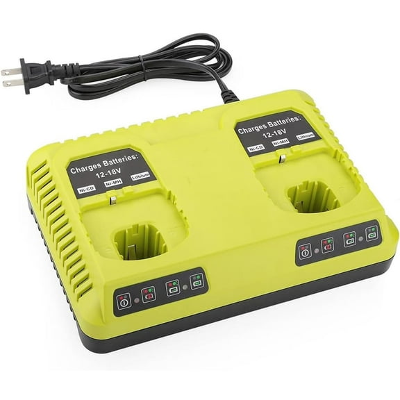 P117 Replacement for Ryobi 18V Battery Charger, Dual Chemistry 12-18V Charger for Ryobi Battery P100 P101 P102 P103 P105 P107 P108 P200