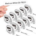 P12 Label Maker Tape, P12 Labels Black on White Plastic Tape Compatible