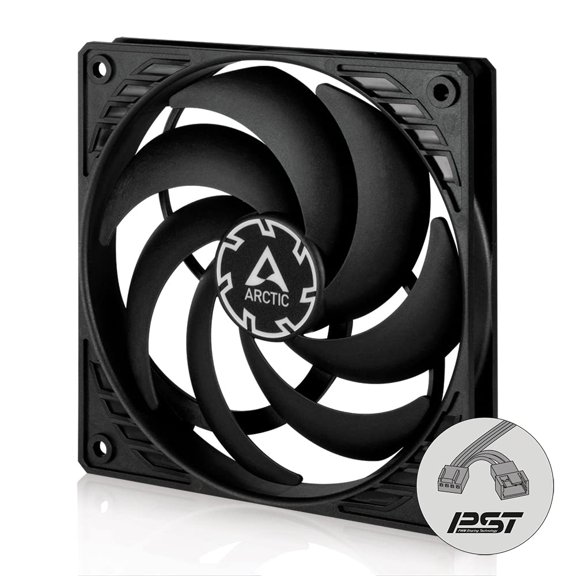 P12 Slim PWM PST - PC Fan, 120mm Case Fan with PWM Sharing Technology (PST), Pressure-optimised, Quiet Motor, Computer, Extra Slim, 3002100 RPM - Black