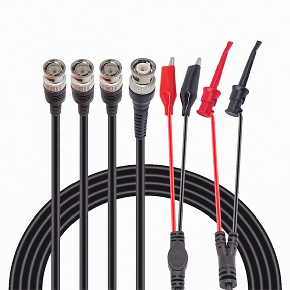P1260 Bnc Male To Bnc Coaxial Cable Crocodile Clip Testhook Test Leads Kit 100Cm