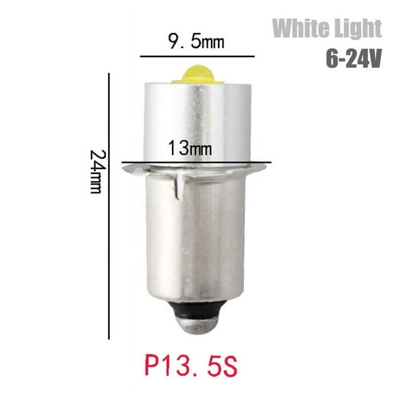 P13.5S 3W DC3V-12V DC6V-24V LED Upgrade Lamp Bulb Flashlight Replacement Bulb Torch Emergency Light Bulbs Work CD Cells