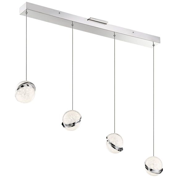 George Kovacs Silver Slice 39" Wide Chrome LED Linear Multi Light Pendant