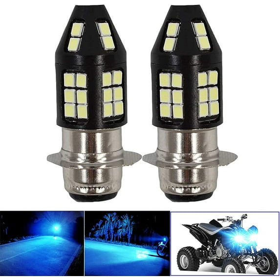 P15D H6M LED Motorcycle Headlight Bulbs 1500LM 8000K Ice Blue for Yamaha ATVS YFM350 400 450 660 700 Raptor