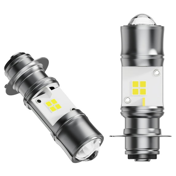P15D H6M LED Motorcycle Headlight Bulbs White High Low Dual Beam 6000K Automotive Bulb fits Motorcycle 2 Pack