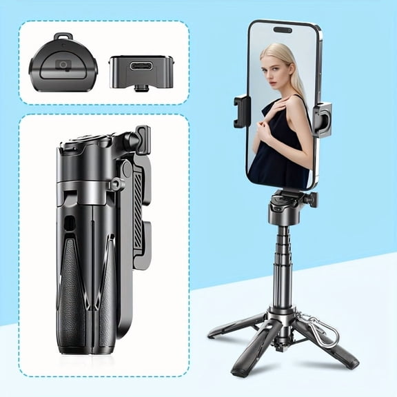 P15Mini 3-in-1 Wireless Selfie Stick, Portable Phone Camera Helper with USB Charging, Rechargeable Lithium Polymer Battery, Scalable Selfie God Stick