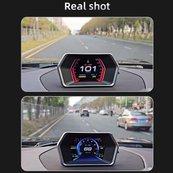 P17 HUD Head Up Display Car Display OBD2 GPS Car Computer Digital Speedometer Voltage Water Oil Temp Gauge,1 * HUD Head Up Display 1 * OBD cable 1 * USB cable 1 * suction cup bracket
