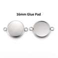 thumbnail image 1 of P170 - 10 pcs. 304 Stainless Steel Silver Tone Circle Round Bezel Cabochon Cameo Connector Tags Trays - 16mm Glue Pad - Tarnish Resistant!, 1 of 2