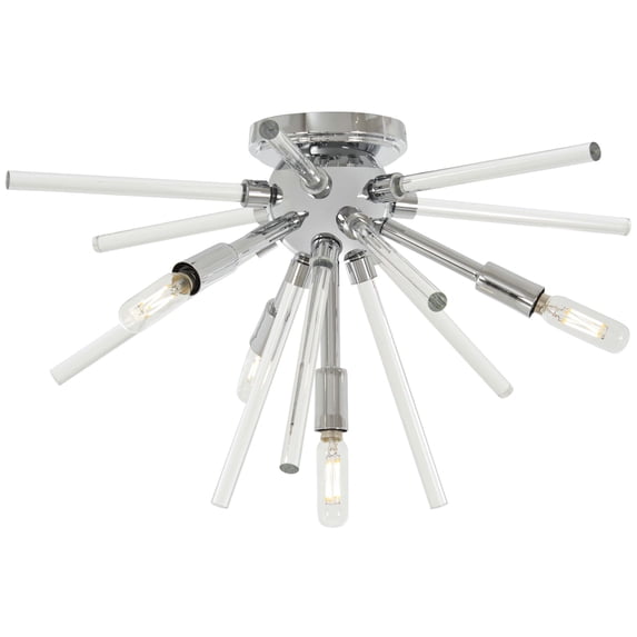 P1799-077-George Kovacs Lighting-Spiked - Four Light Flush Mount-Chrome Finish