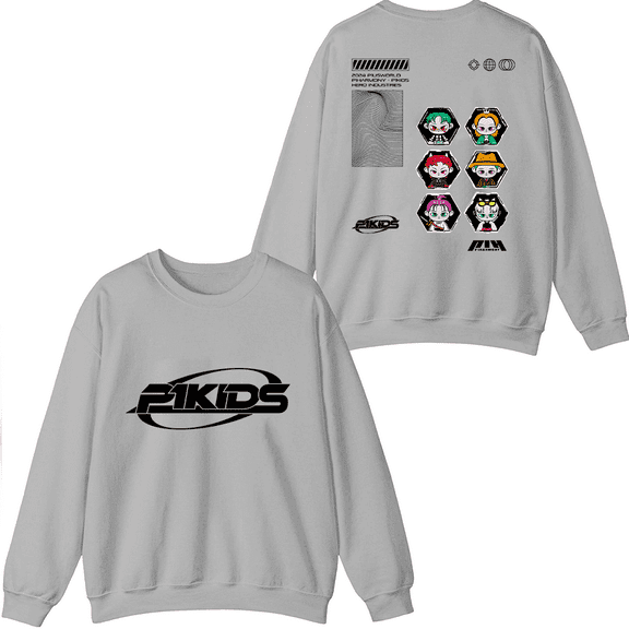 P1Harmony Merch Character Pikids Crewneck Sweatshirt Fashion Unisex Men Women Long Sleeve