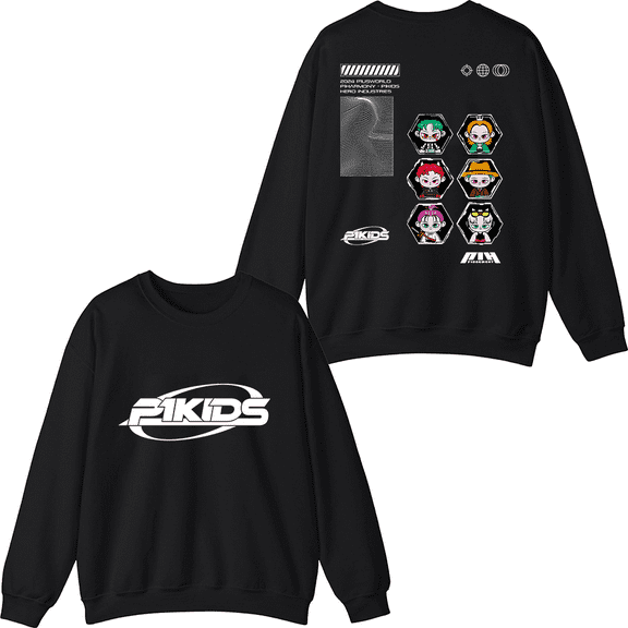 P1Harmony Merch Character Pikids Crewneck Sweatshirt Fashion Unisex Men Women Long Sleeve