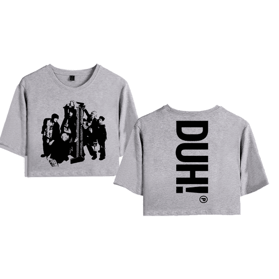 P1Harmony Merch DUN Logo Crop Top T-shirt Women Girl Team Cartoon Short Sleeve
