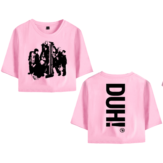 P1Harmony Merch DUN Logo Crop Top T-shirt Women Girl Team Cartoon Short Sleeve