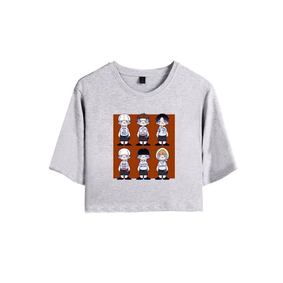 P1Harmony Merch Sad Boys Crop Top T-shirt Women Girl Team Cartoon Short Sleeve