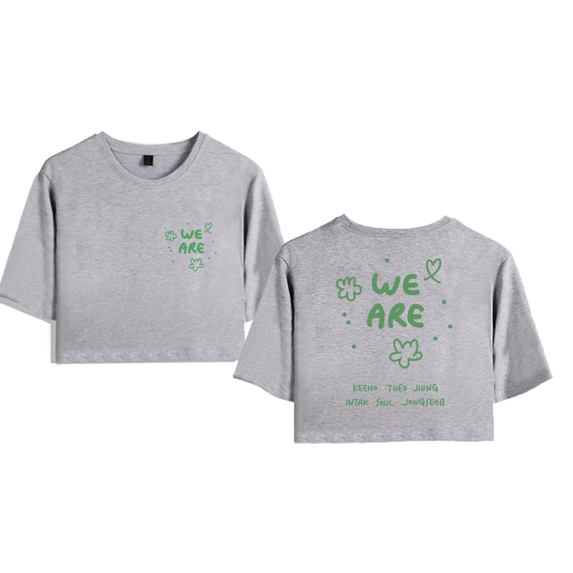 P1Harmony Merch We Are Crop Top T-shirt Women Girl Team Cartoon Short Sleeve