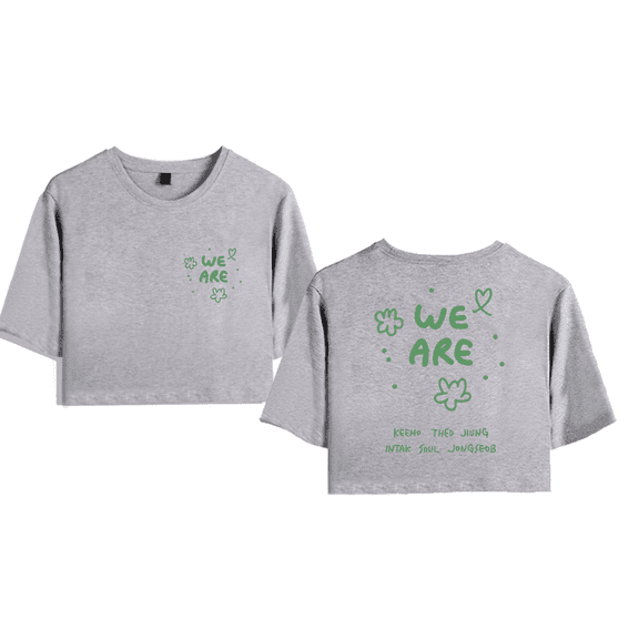 P1Harmony Merch We Are Crop Top T-shirt Women Girl Team Cartoon Short Sleeve