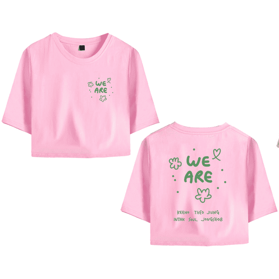 P1Harmony Merch We Are Crop Top T-shirt Women Girl Team Cartoon Short Sleeve