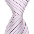thumbnail image 1 of P2 - 63 in. Adult Necktie - White With Pink Stripes, XL, 1 of 1