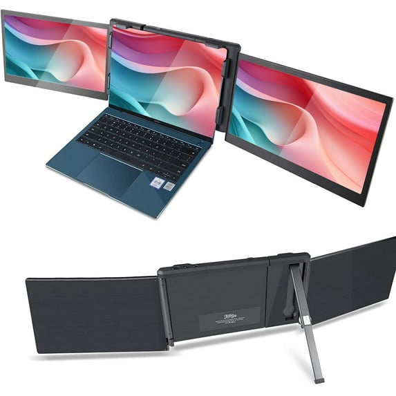P2 Pro Laptop Screen Extender, 13.3" FHD 1080p IPS Display, Triple Portable Monitor for 13.3"-16.5" Laptops, Type-C/PD/TF Support, Plug and Play for Windows/Phone/Mac