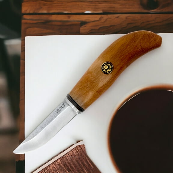 P20 D2 Steel Maun Wood Fixed Blade Curved