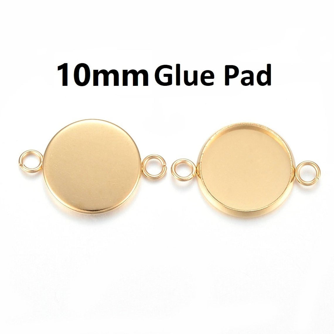 P2095 - 10 pcs. 304 Stainless Steel Golden Circle Round Bezel Cabochon ...