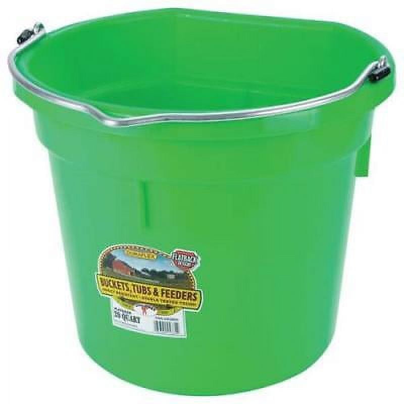 P20FBLIMEGREEN Little Giant 20 Quart DuraFlex Flat Back Plastic Bucket