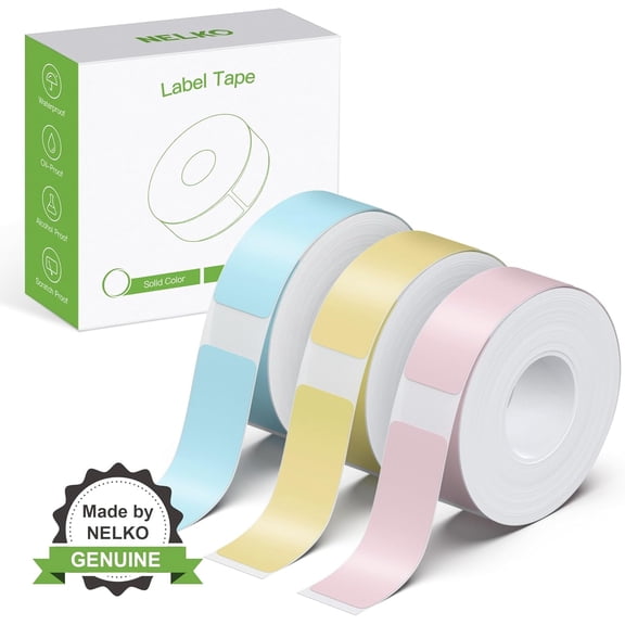 P21 Genuine Adhesive Paper in Yellow/Pink/Blue (14x40mm), 180 Labels per Roll, Pack of 3 Rolls - Ideal for Home, Office, School, a Gift for Decorating, Compatible with the P21 Label Maker.