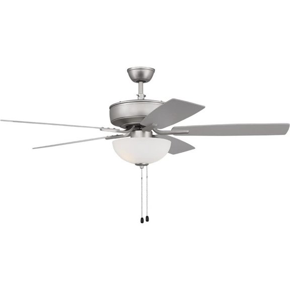 P211BN5-52BNGW Pro Plus 52" Ceiling Fan with LED Lights & Pull Chain, 5 Reversible Brushed Nickel/Greywood MDF Blades, Brushed Satin Nickel$$Tools & Hardware Other