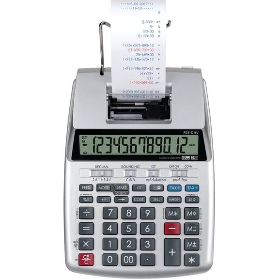 P23-DHV-3 Printing Calculator with Double Check Function, Tax Calculation, and Currency Conversion: Office Product