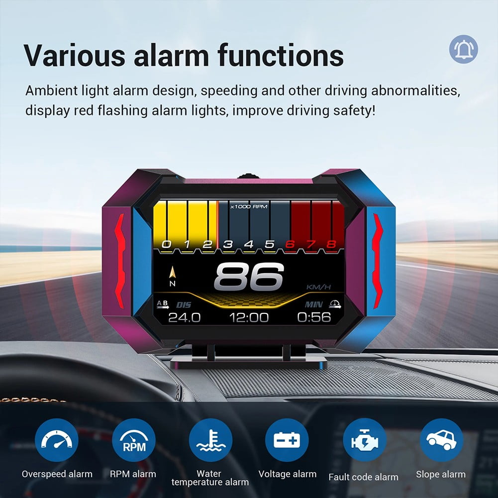 P Obd Gps Multi Fuction Full Lcd Instrument Hud Head Up Display Navigation Kit Walmart Com