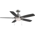 thumbnail image 1 of Progress Lighting Freestone 52" 5-Light Brushed Nickel Ceiling Fan with Shatterproof Opal White Shade, 1 of 11