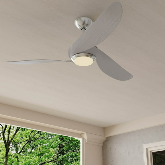 Conte Collection 52-in Three-Blade Brushed Nickel Contemporary Ceiling Fan with Silver Blades